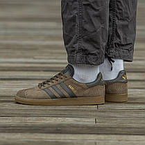 Чоловічі Кросівки Adidas Gazelle Brown Khaki / Адідас Газелі Коричневі з Хакі, фото 3