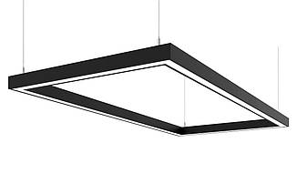 Лінійний світлодіодний світильник X-LED 180 Вт, "Прямокутник" чорний (1240*640 мм)