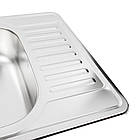 Кухонна мийка з нержавіючої сталі Platinum ДЕКОР 6550 (0,8/180 мм), фото 3