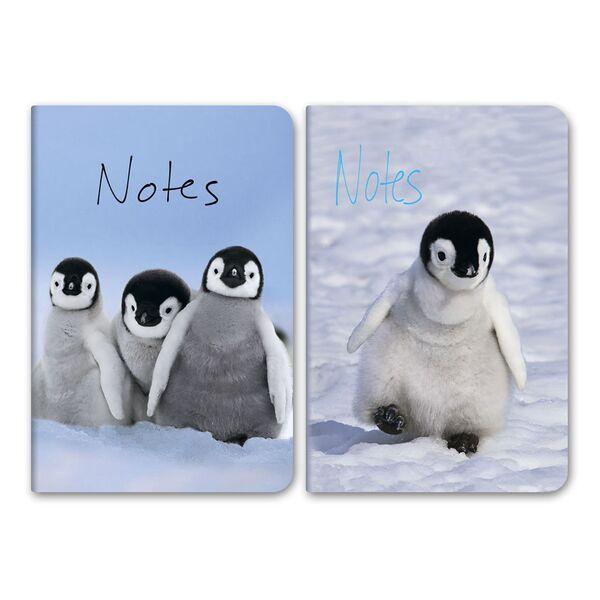 Блокнот А6 96 арк инт обл клітинка лам Пінгвіни 407 Асорті