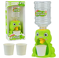 Детский кулер игровой Корги Лягушка Мышка для воды со стаканчиками Зеленый