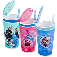 Кружка непроливайка Frozen Disney | детский стакан - контейнер с трубочкой