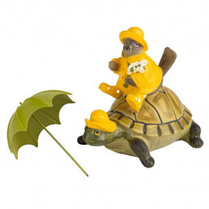 Фігурка "Turtle with bird" 11.5*16*20 см. матеріал полістоун (8941-008), фото 3