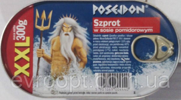 Шпроти посейдон XXL в томатному соусі 300 г