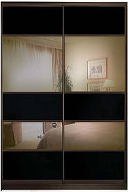 Шафа-купе з фасадом "КЛАСІК 4" 127/127 черн/з/бронза