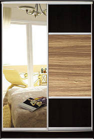 Шафа-купе "СТАНДАРТ 1" з фасадом 6/11 зеркало+венге/рафия