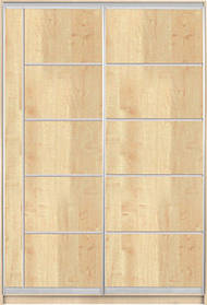 Шафа-купе з фасадом "КЛАСІК 4" 28/25 дуб+дуб