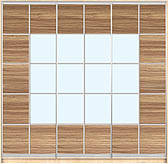 Шафа-купе з фасадом "КЛАСІК 4" 20/21/22 рафия+м/зерк.