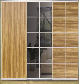 Шафа-купе з фасадом "КЛАСІК 4" 4/15/14 рафия+зеркало