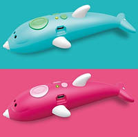 Ручка 3D аккумуляторная с трафаретом K9903 дельфин | 3D ручка для рисования | 3 д ручка