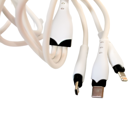 Зарядний блок живлення 20W USB-С Power Adapter + потрійний кабель USB-C to TC/Mi/iP Cable - фото 4 - id-p1900142464