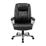 Крісло Еліт Про – комплектація Пластик Річ – механізм M-1 (Tilt) – оббивка Шкіра Спліт Чорна, фото 2