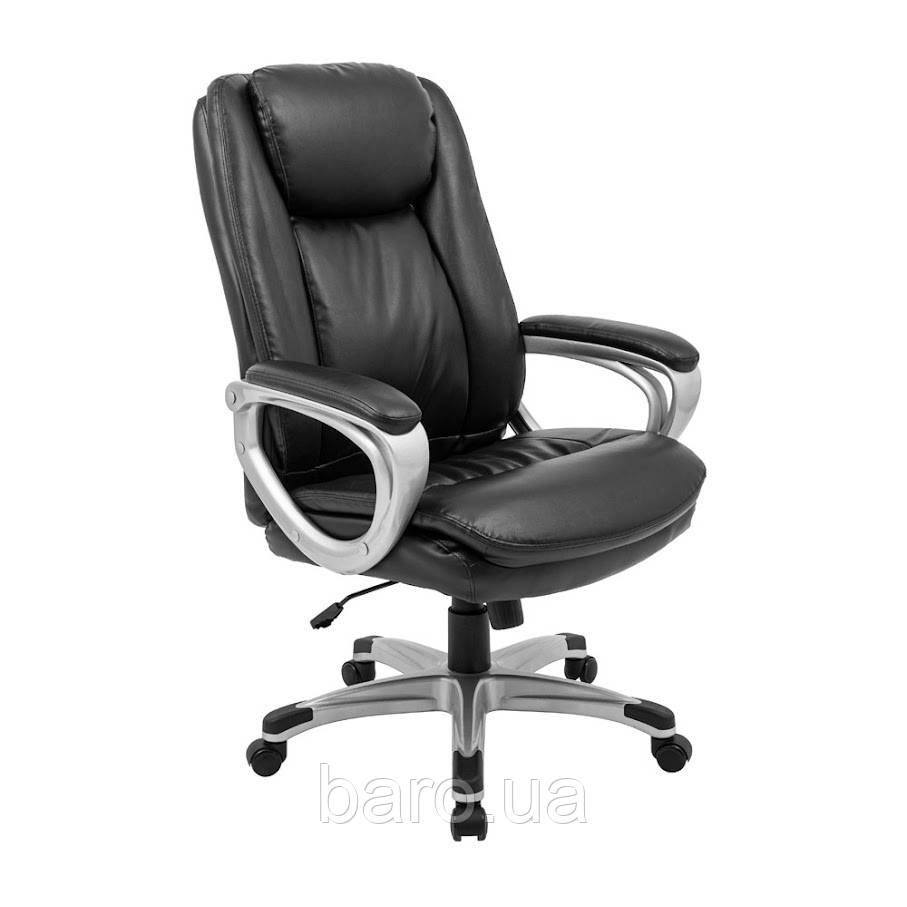 Крісло Еліт Про – комплектація Пластик Річ – механізм M-1 (Tilt) – оббивка Шкіра Спліт Чорна, фото 1