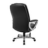 Крісло Еліт Про – комплектація Пластик Річ – механізм M-1 (Tilt) – оббивка Шкіра Спліт Чорна, фото 3