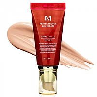 Увлажняющий тональный крем для лица MISSHA M PERFECT COVER BB CREAM SPF42/PA++ (No.21 Light Beige/50 + подарок