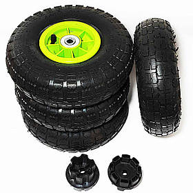 Комплект гумових коліс для дитячого електромобіля 260 мм 4 шт. зелений диск