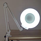 Кругла LED-лампа на струбцині срібна, фото 3