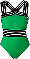 Green 4-6 Цельные купальники Hilor для женщин, передний кроссовер, полые купальные костюмы, монокини