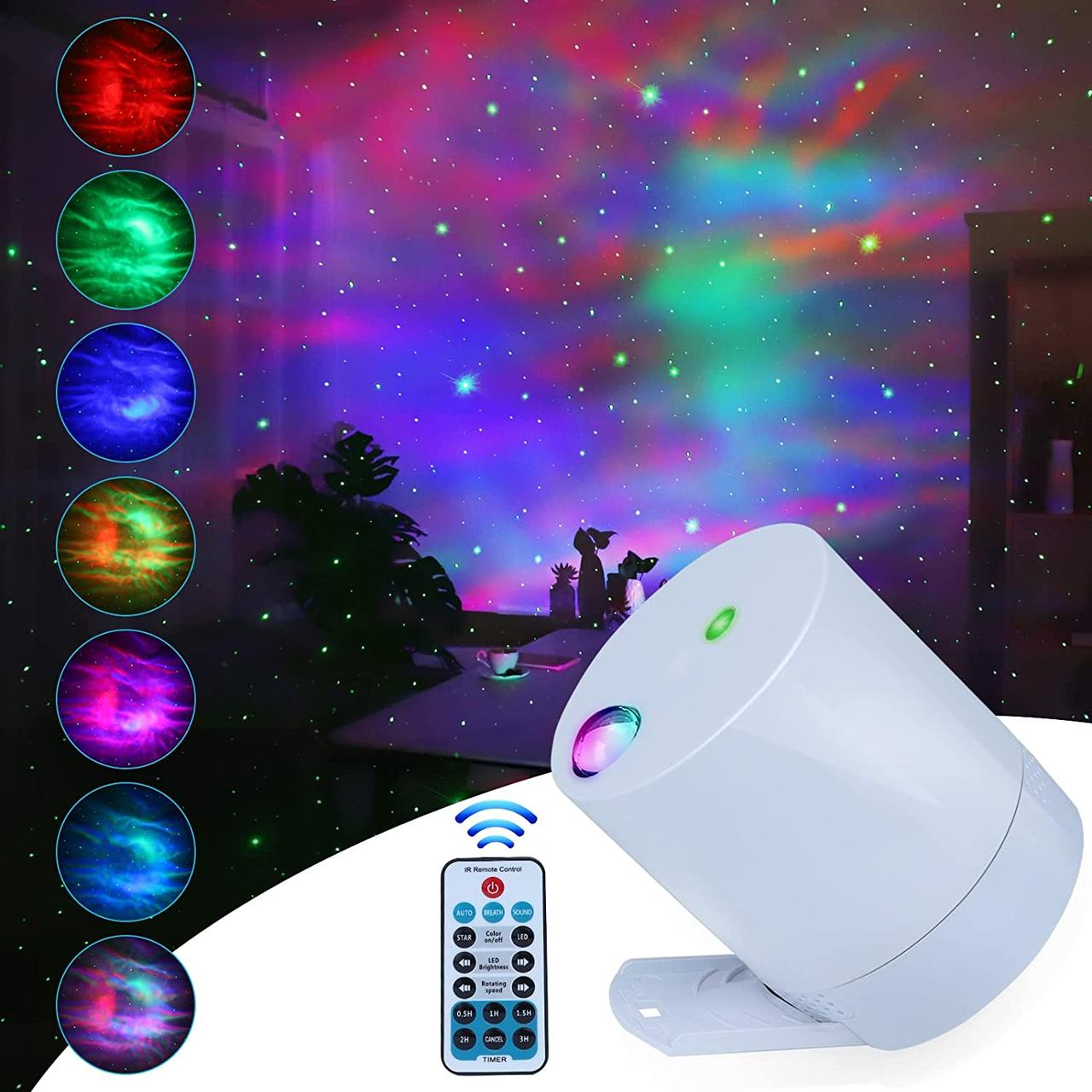 Проектор галактик CAIYUE Star Projector, Вишуканий проектор нічного світла туманності, Світло галактики океанських хвиль з пультом