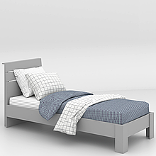 Односпальне ліжко + основа з ламелями КР-8 Класік  Сірий 766х866х2130 мм