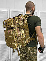 Тактический штурмовой рюкзак U.S.A 55 л мультикам под гидропакет Военный рюкзак кордура 1000Д с поясной лямкой