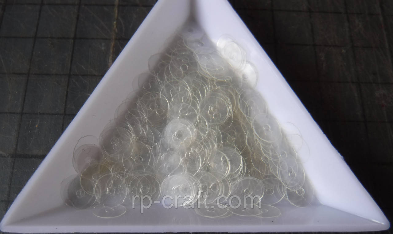 88. Упаковка паєток. Круглі, прозорі, 7 мм, 5 грам, фото 1