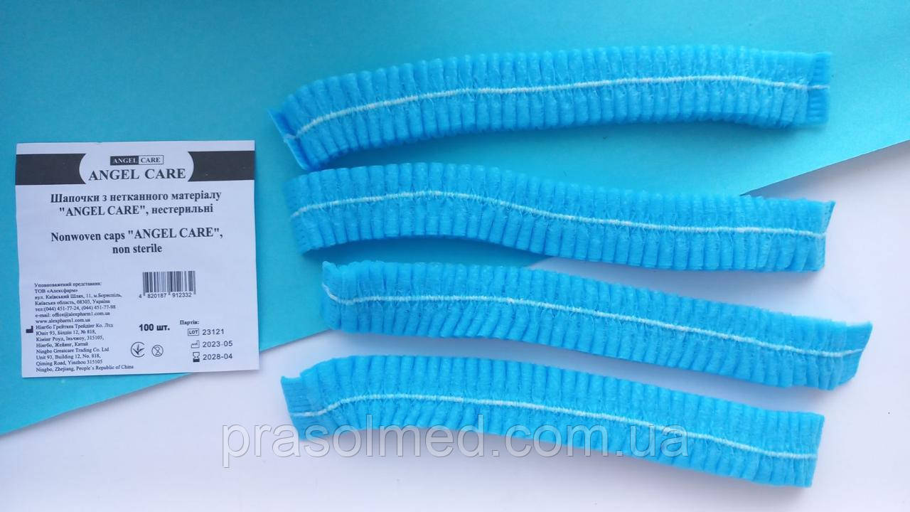 Шапочка з нетканого матеріалу  "ANGEL CARE" не стерильна "Кульбаба"уп.100шт., фото 1