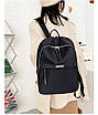 Класичний Жіночий рюкзак нейлоновий 37х28х13 см Чорний, фото 4