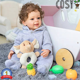 Реалістична силіконова лялька Реборн (Вінілова Лялька Reborn) Висота 55 см. Хлопчик Тейрка