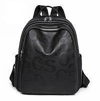 Женский средний классический рюкзак из кожзама32х28х15 см Черный