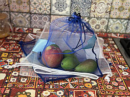 Набір з 5 мішочків для продуктів з сітки з місцем для поклейки цінника Price tag VS Thermal Eco Bag 30*30 см.