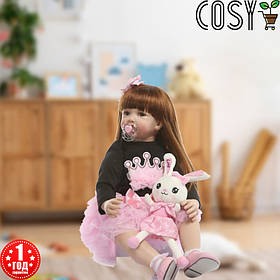 Іграшкова лялька для дівчаток і хлопчиків Реборн ( Вінілова Лялька Reborn) Висота 60 см. Дівчинка Каріна