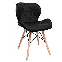 Кухонный стул кресло В-531 экокожа мягкий табурет на ножках в гостинную обеденный стул на кухню черный