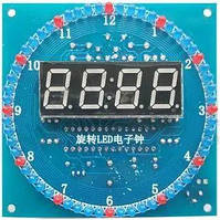 Радіоконструктор годинник DS1302 з календарем, будильником, датчиком температури та світлодіодною секундною стрілкою