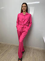 Костюм брючний сорочка штани малиновий колір