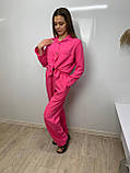 Костюм брючний сорочка штани малиновий колір, фото 5