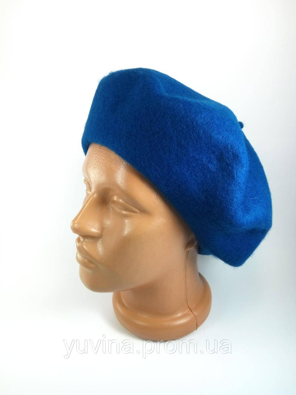 Бере фетровий жіночий теплий синій модний французький берет безшовний вовняний Жіночі шапки берети морська хвиля