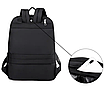 Класичний рюкзак нейлоновий 37х28х13 см Чорний, фото 5