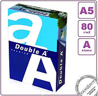 Папір офісний "DOUBLE A", А5, 80г/м2, клас - "А".