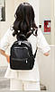 Жіночий маленький рюкзак нейлоновий 31х24х10 см. Чорний., фото 7