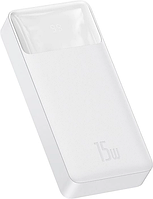 Повербанк Baseus Bipow 20000 mAh 15W 3A Digital Display Power Bank портативное зарядное устройство White