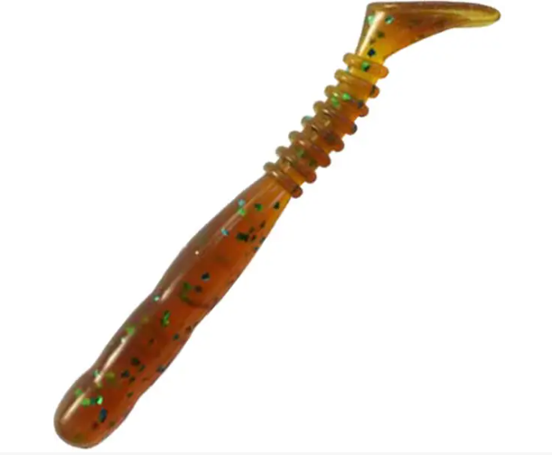 Силікон Reins Rockvibe Shad 2" 565 Motor Oil Green Flake, фото 1