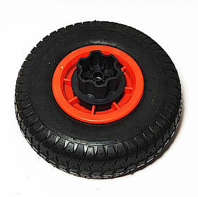 Гумове колесо для дитячого електромобіля 260 мм із перехідником червоний диск