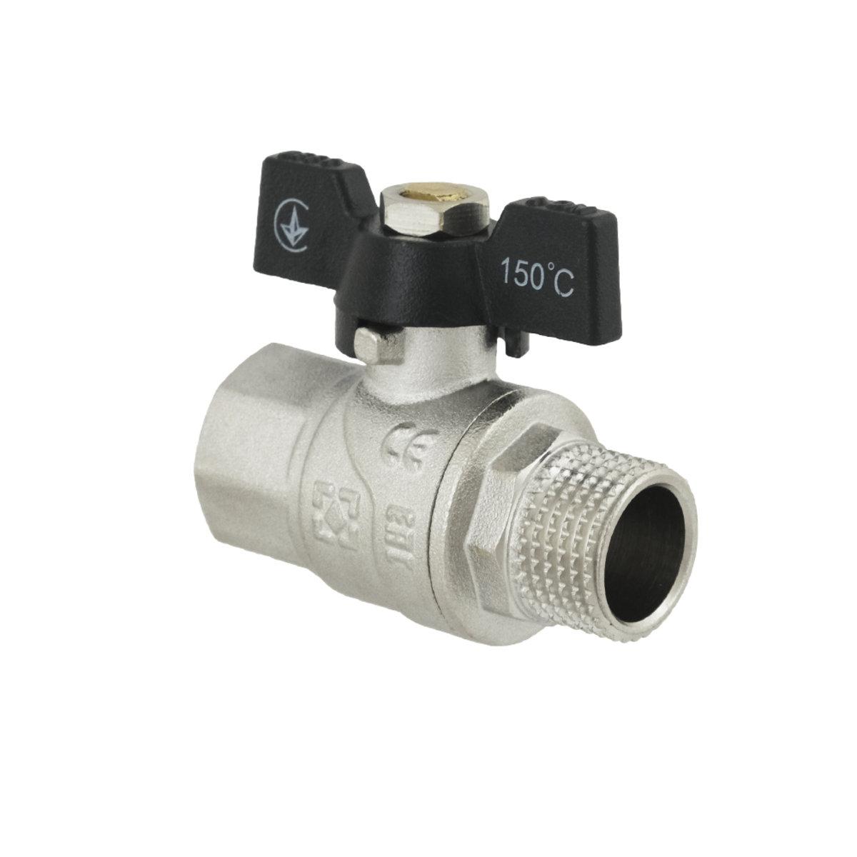 Кран кульовий Raftec BLACK PN40 НВ 1/2" метелик