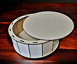 Подарункова коробка-бокс з відкидною кришкою кругла білого кольору, фото 2