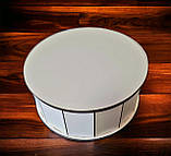 Подарункова коробка-бокс з відкидною кришкою кругла білого кольору, фото 3