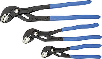 Набір кліщів переставних з кнопкою 3 шт ( 175-240-300 мм), Cr-V, Heytec (Німеччина) арт. 50831603034