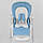 Дитячий складний стільчик для годування на колесах Toti W-48406 сидіння екошкіра, Біло-блакитний, фото 6