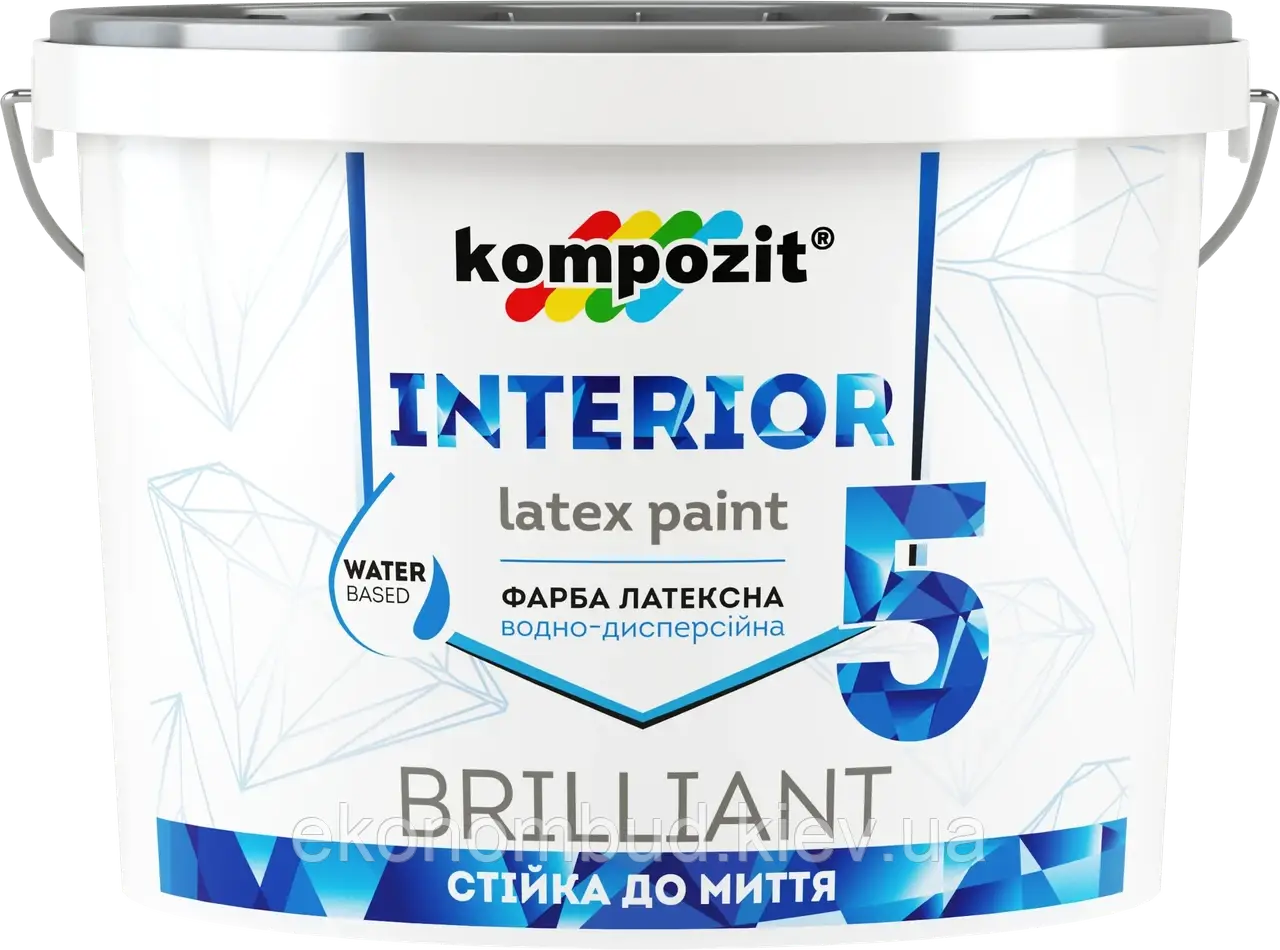 Фарба інтер’єрна INTERIOR 5 (Колір: Білий, Фасування: 7 кг, Блиск: Глибоко-матовий)