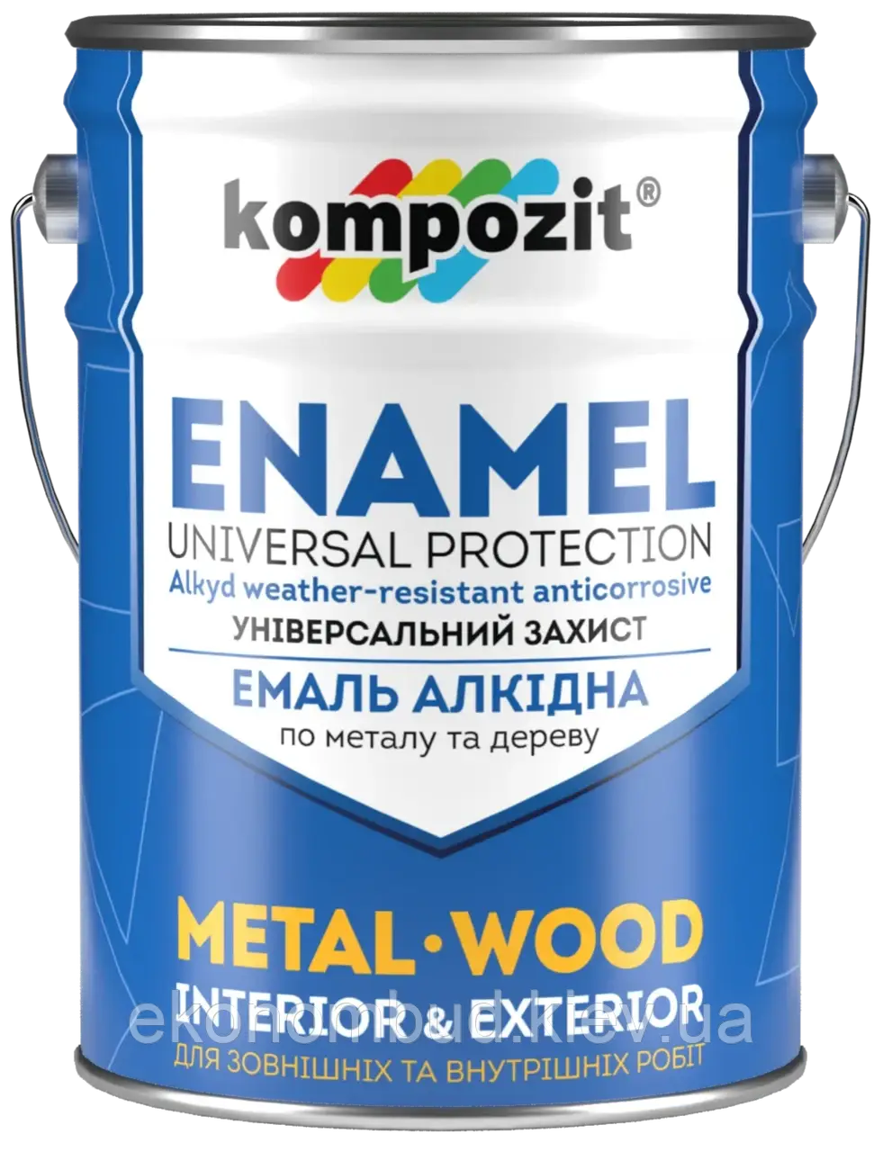 Емаль алкідна Kompozit® (Колір: Білий, Фасування: 12 кг, Блиск: Глянцевий)